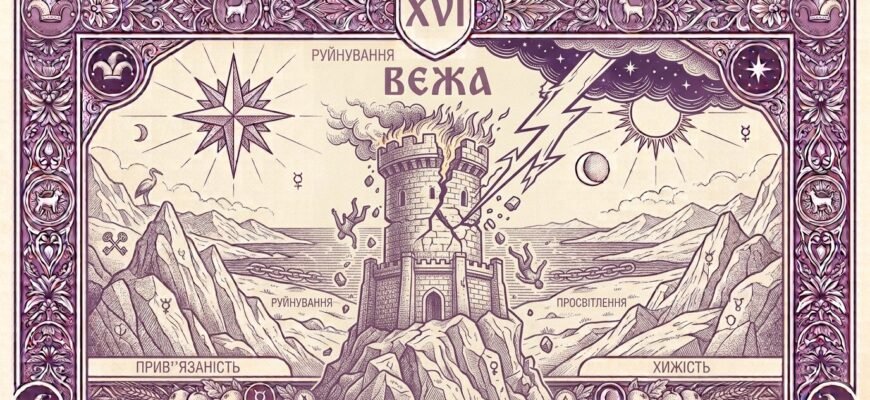 Значення карти Вежа у Таро — тлумачення та символіка