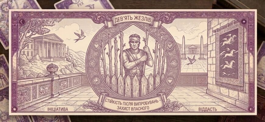 Значення карти 9 Жезлів у Таро — тлумачення та символіка